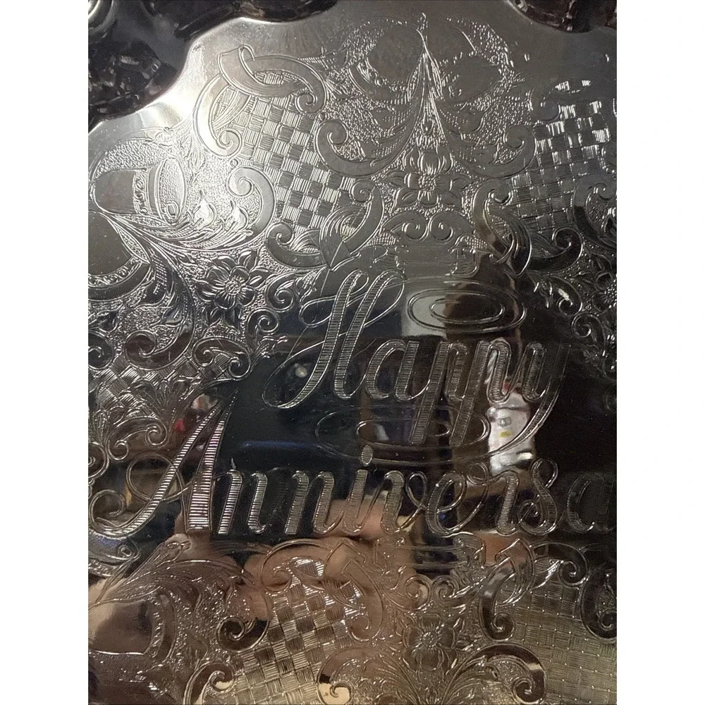 Happy‎ Anniversary Silver Polished 12